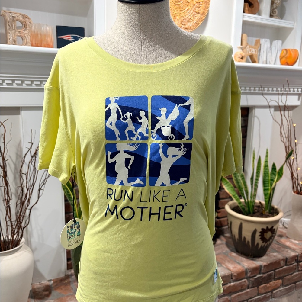 Run Like a Mother Yellow Performance Tee